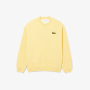 Loose Fit Badge Accent Fleece Sweatshirt