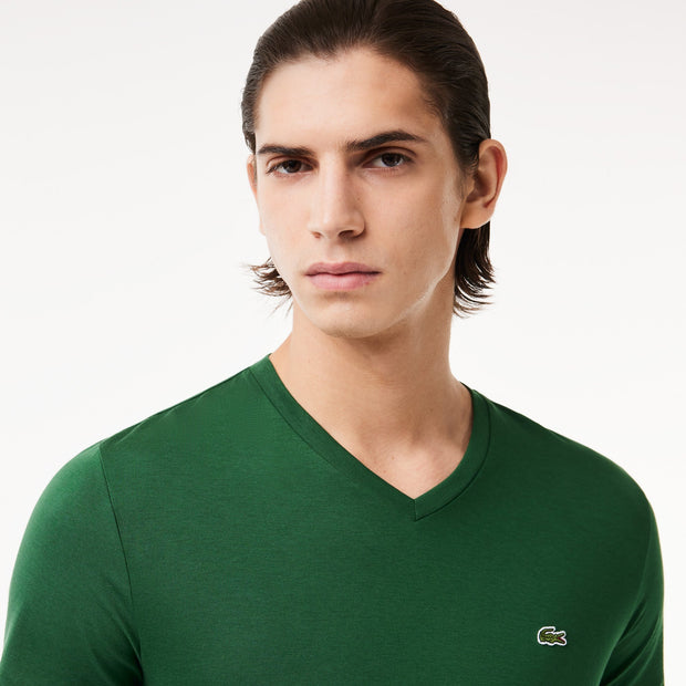 Lightweight Cotton Pima V Neck T-shirt