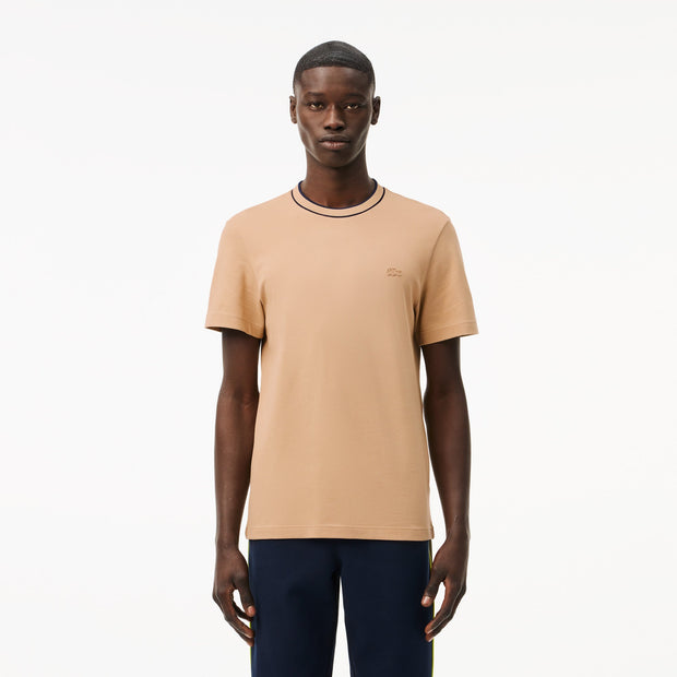 Stretch Piqué Stripe Collar T-shirt