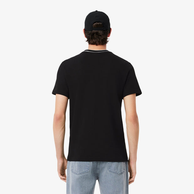 Stretch Piqué Stripe Collar T-shirt