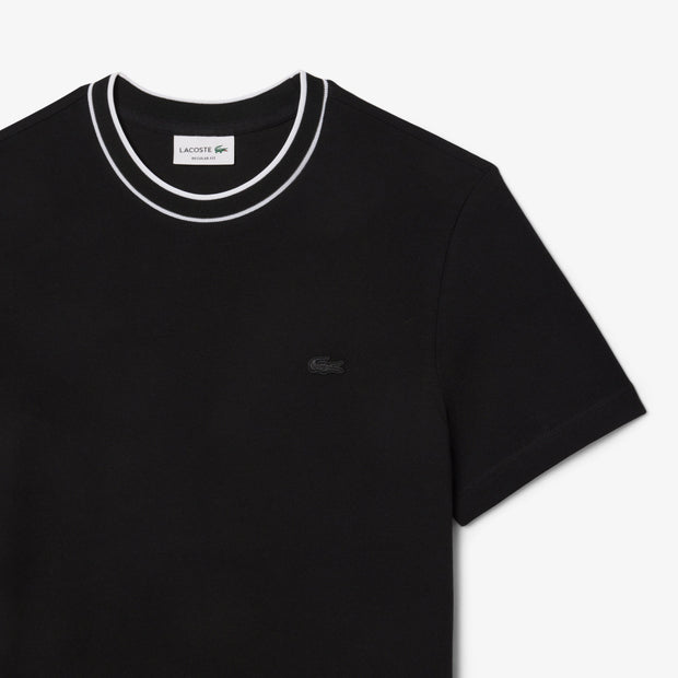 Stretch Piqué Stripe Collar T-shirt