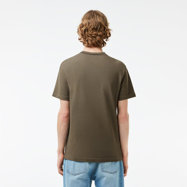Stretch Piqué Stripe Collar T-shirt