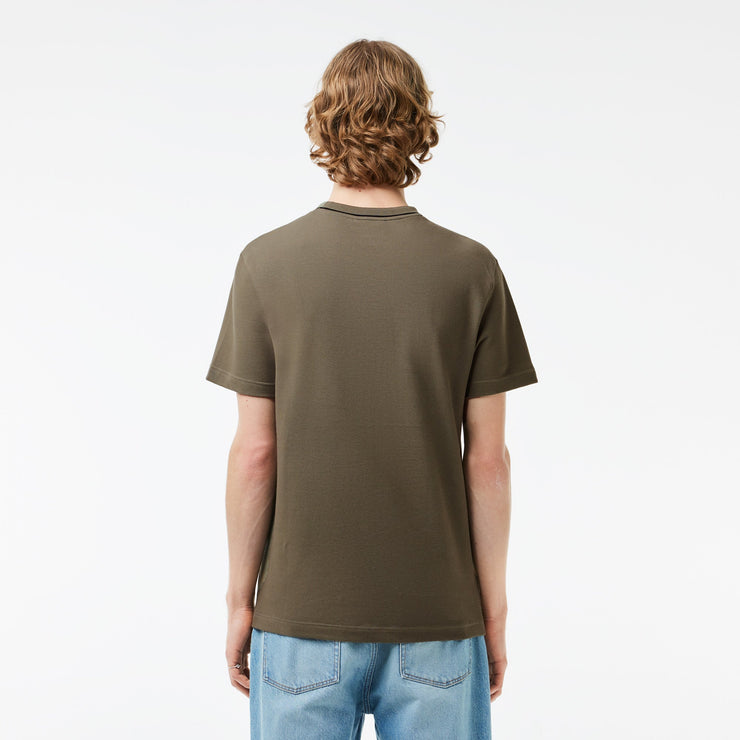 Stretch Piqué Stripe Collar T-shirt
