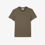 Stretch Piqué Stripe Collar T-shirt
