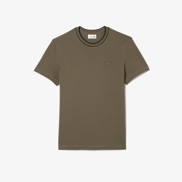 Stretch Piqué Stripe Collar T-shirt