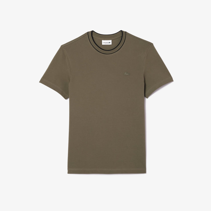 Stretch Piqué Stripe Collar T-shirt