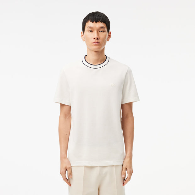 Stretch Piqué Stripe Collar T-shirt
