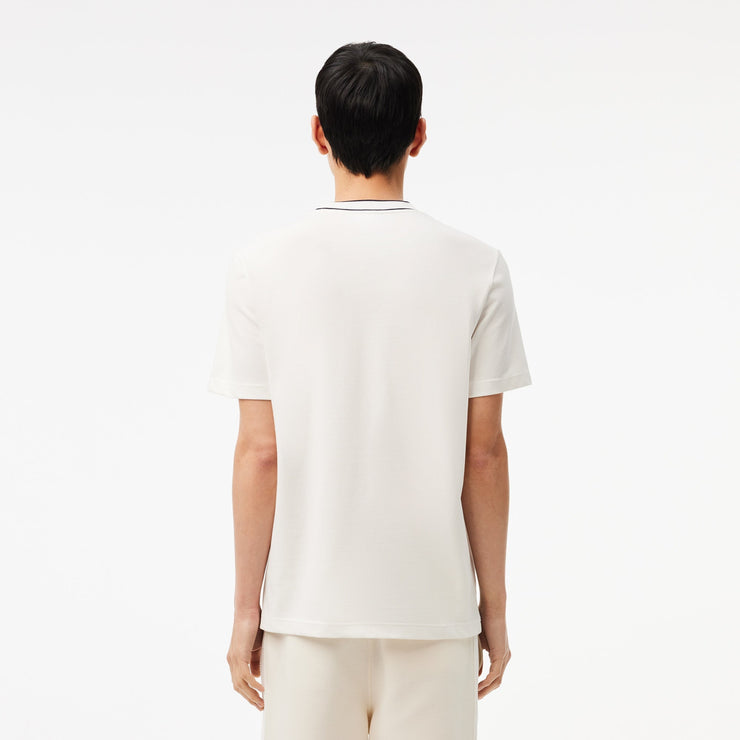 Stretch Piqué Stripe Collar T-shirt