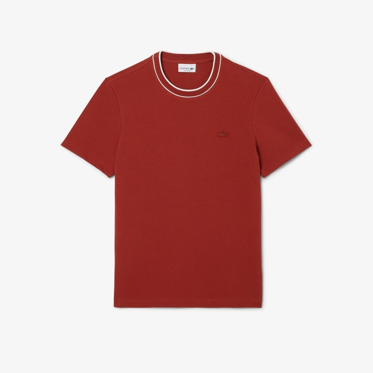Stretch Piqué Stripe Collar T-shirt
