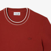 Stretch Piqué Stripe Collar T-shirt