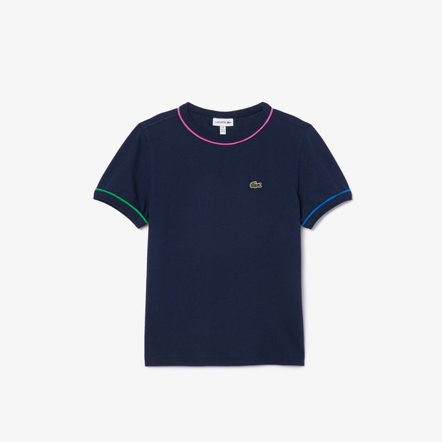 Contrast Trim Cotton T-shirt