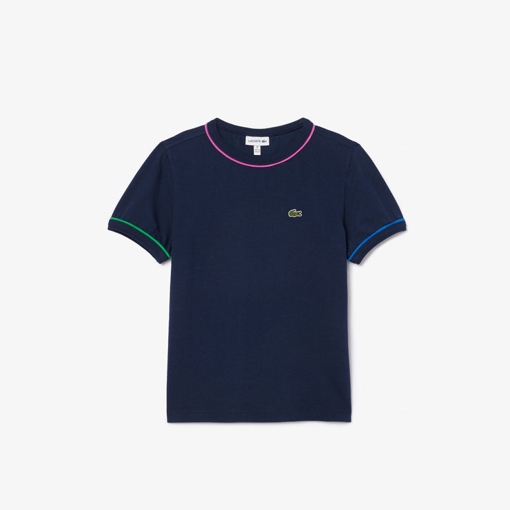 Contrast Trim Cotton T-shirt