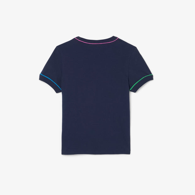 Contrast Trim Cotton T-shirt